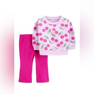 NWOT Carter's Pink Cherry Pattern Pajama 2 Piece